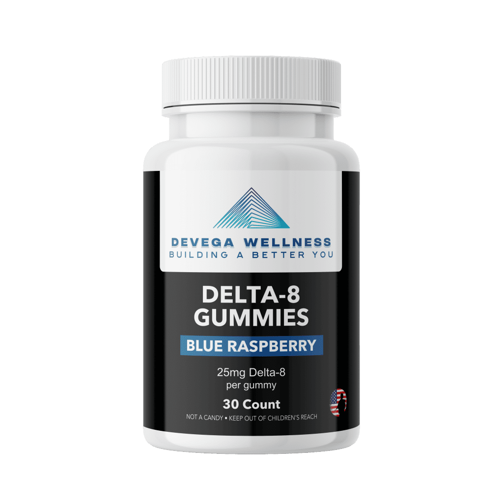 Delta-8 Vegan Gummies 25mg – Blue Raspberry- 30ct