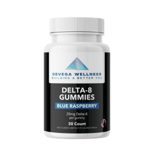 Delta-8 Vegan Gummies 25mg – Blue Raspberry- 30ct