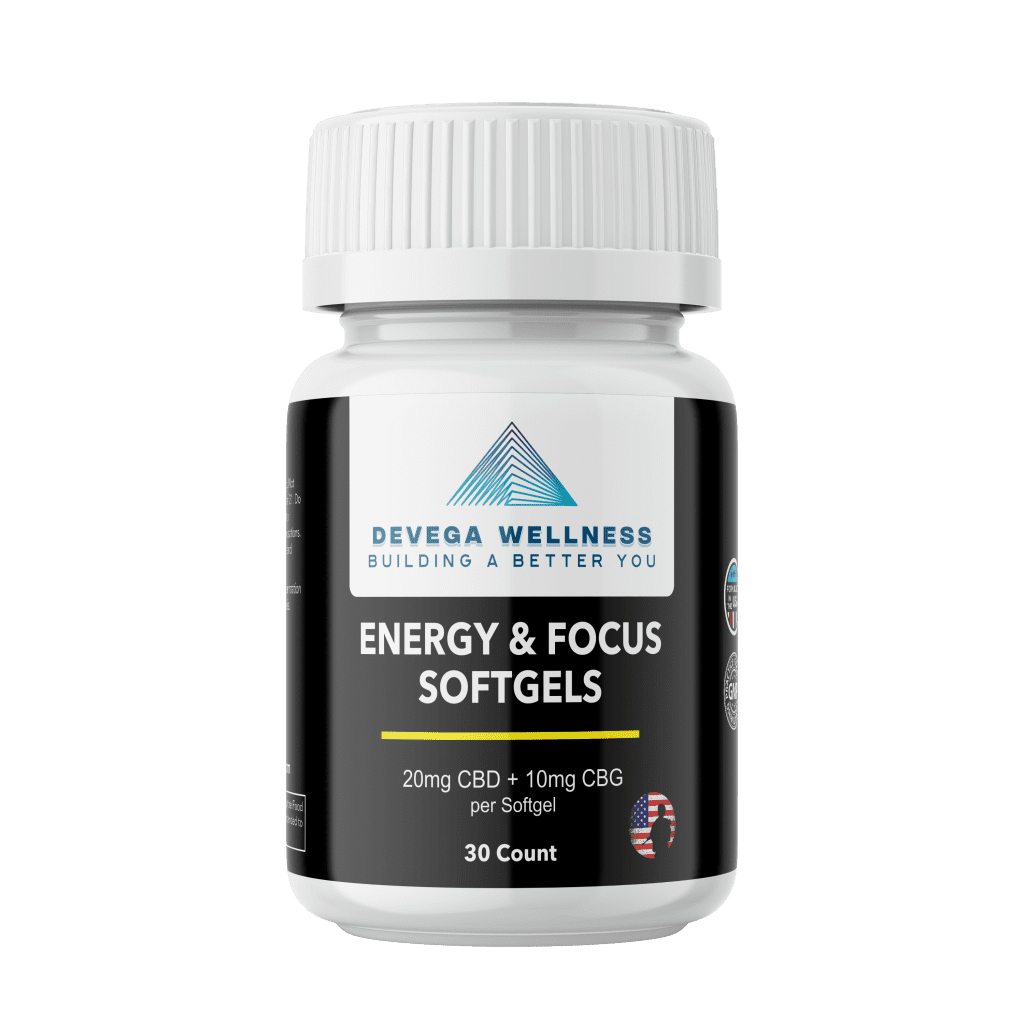 Energy & Focus Softgels with 20mg CBD & 10mg CBG 30CT