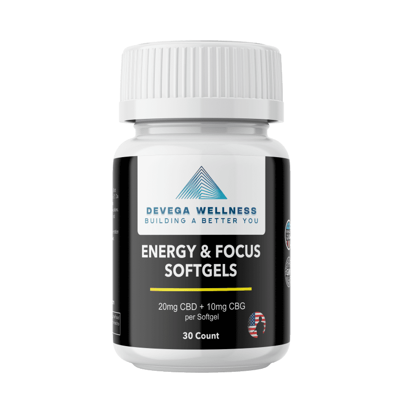 Energy & Focus Softgels with 20mg CBD & 10mg CBG 30CT